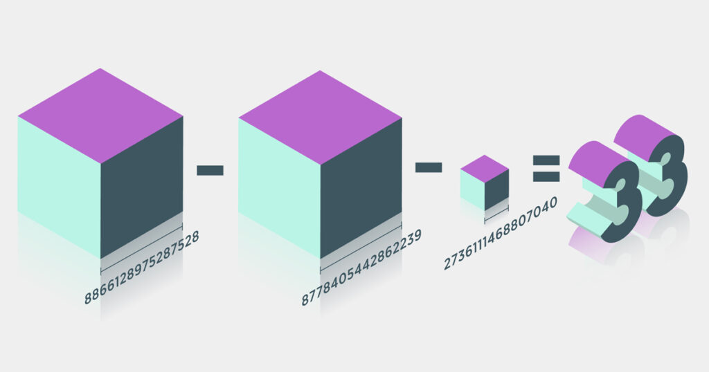 Mathematics Breakthroughs: 
Sum of three Cubes problem 