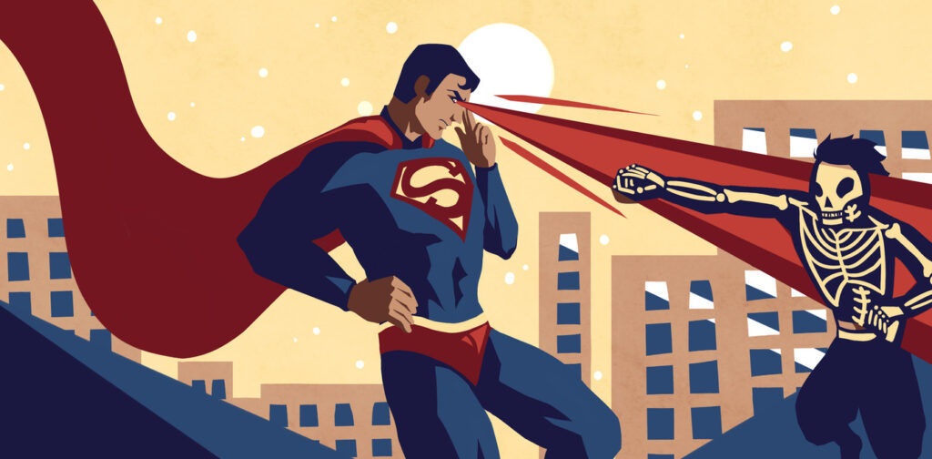 Superman using xray vision