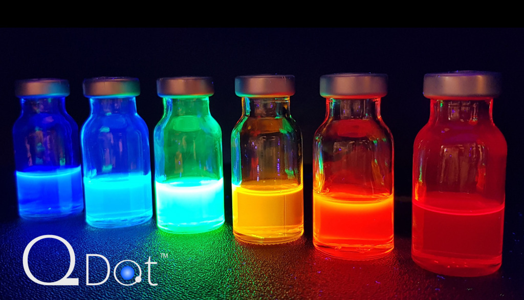 Quantum dots made in a solution.