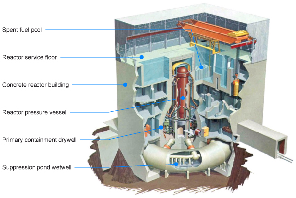 Cross section of an employed BWR. 