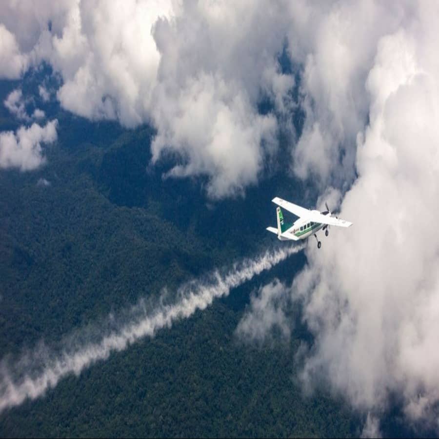 Cloud seeding done in Australia; a type of Climate Geoengineering.